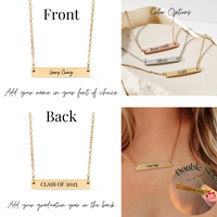 Engraved Class Of Graduation Year Necklace | Bar Necklace | Graduation Gift | Gift For Her | Graduation | Class Of 2025 | School Year |