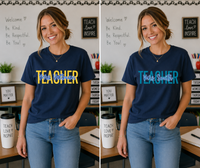School Colors Teacher Shirt with Name