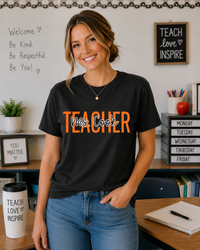 School Colors Teacher Shirt with Name