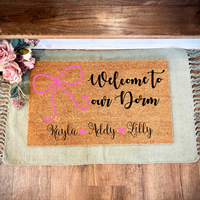 Welcome To Our Dorm | Custom Dorm Doormat | Gifts For Her | Dorm Gifts | College Girls Gifts | College Decor | Dorm Decor