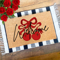 Coquette Cherry Welcome Doormat, Cherries, Cherry Home Decor, Coquette Decor, Porch Decor,