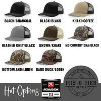 Custom Dad Hat | Laser Engraved Leather Patch Hat | Richardson 112 Hat | Duck Camo Leather Patch Hat | Father's Day Gift | Gift For Him