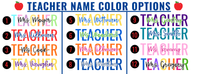 School Colors Teacher Shirt with Name