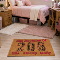 Custom Dorm Room Doormat with Names