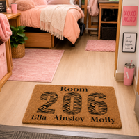 Custom Dorm Room Doormat with Names