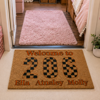 Custom Dorm Room Doormat with Names