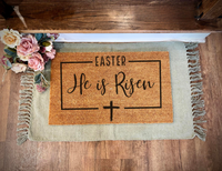 He Is Risen Easter Door Mat, Easter Door Mat, Door Mat, Spring Doormat, Spring Decor, Easter Decor, Easter, Easter Bunny, Easter Welcome Mat (Copy)