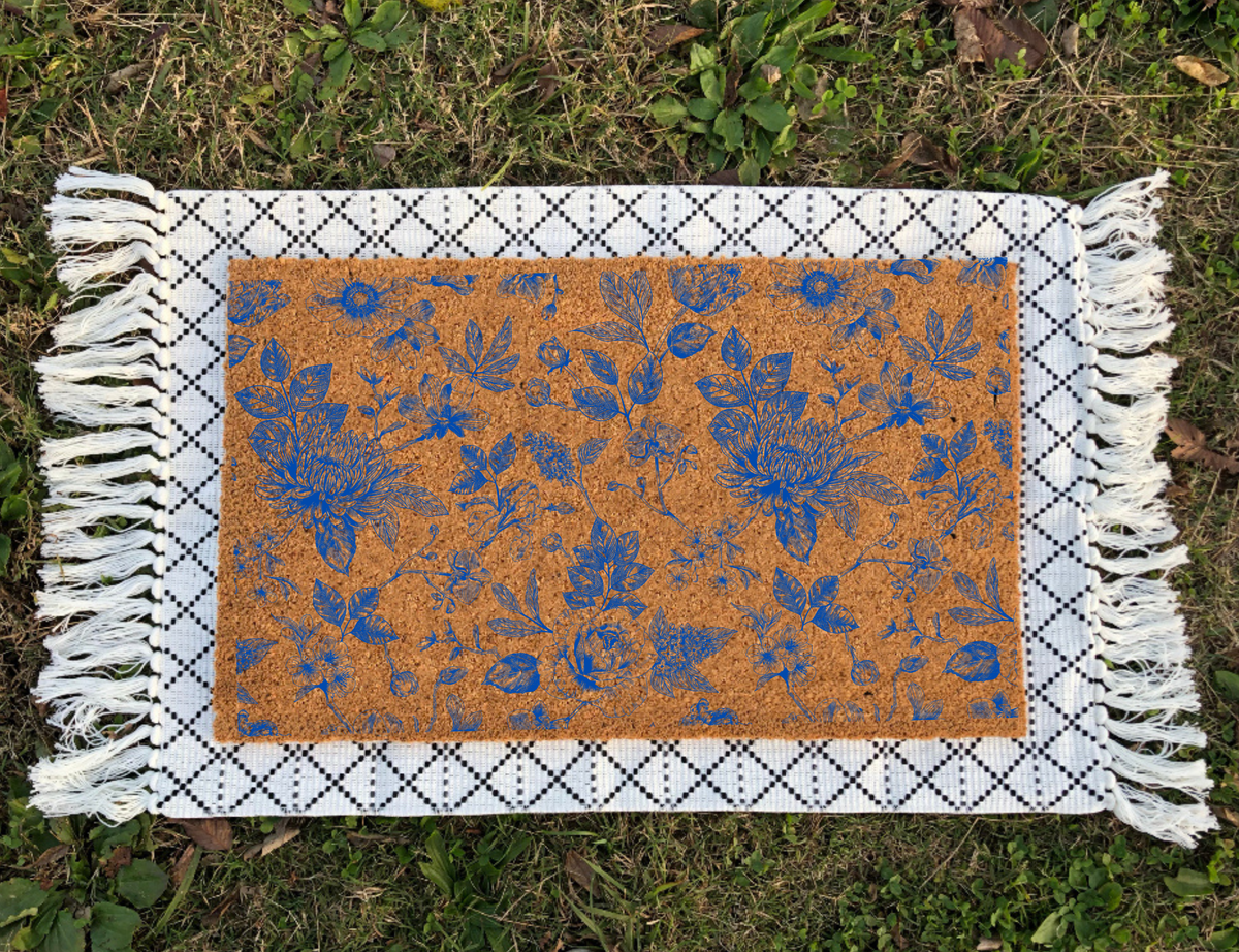 Chinoiserie Print Doormat | Spring Doormats | Fun Print Doormats | Porch Decor | Home Decor