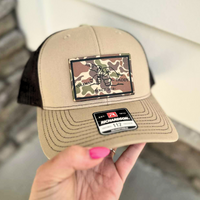 Dad Fist Bump Hat | Laser Engraved Leather Patch Hat | Richardson 112 Hat | Duck Camo Leather Patch Hat | Father's Day Gift | Gift For Him