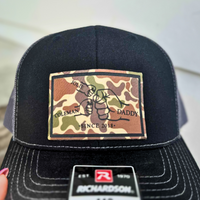 Dad Fist Bump Hat | Laser Engraved Leather Patch Hat | Richardson 112 Hat | Duck Camo Leather Patch Hat | Father's Day Gift | Gift For Him