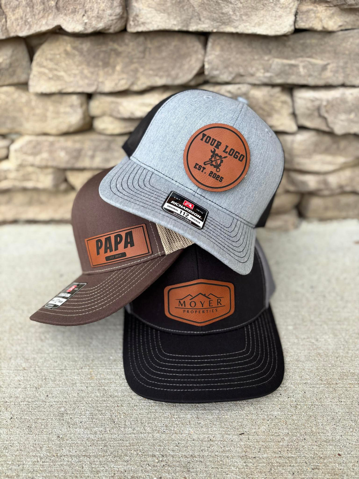 Custom Dad Hat | Laser Engraved Leather Patch Hat | Richardson 112 Hat | Duck Camo Leather Patch Hat | Father's Day Gift | Gift For Him