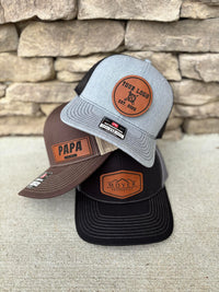 Custom Dad Hat | Laser Engraved Leather Patch Hat | Richardson 112 Hat | Duck Camo Leather Patch Hat | Father's Day Gift | Gift For Him