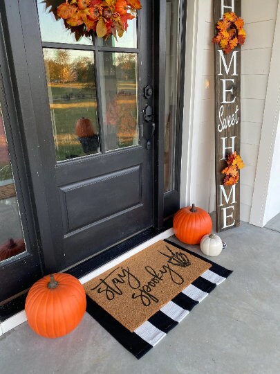 Layering Rug Under Doormat, Black And White Stripe, Layering Rug Doormat, Stripe Rug, Layering Rug, Layering Doormat, Farmhouse Decor, Rugs