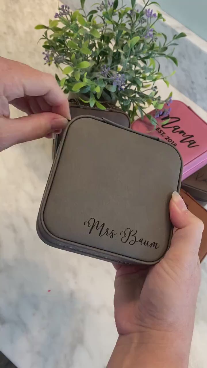 Personalized Jewelry Box, Christmas Gifts for Women, Custom Christmas Gift, Travel Size Jewelry Holder, Birth Month, Bridesmaid Proposal
