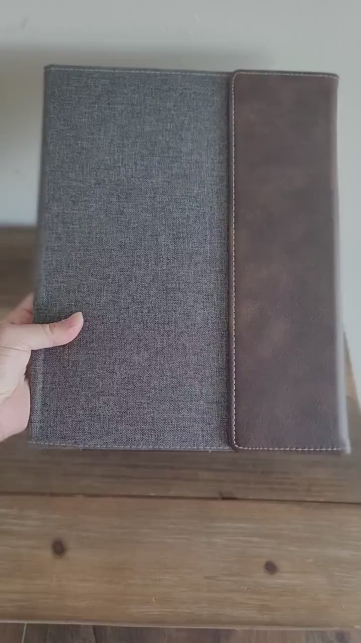 Personalized Leather Canvas Portfolio | Leather Portfolio | Legal Pad Portfolio | Custom Engraved Gifts | Portfolio for Men | College Gifts