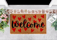 Valentines Day Decor, Valentines Doormat, Welcome Mat, Heart Doormat, Door Mat, Winter Doormat, Valentines Gift, Valentines Day Gift, Hearts