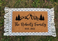 Personalized Housewarming Gift | Housewarming Gift | Wedding Gift | Mountain Decor | Mountain Doormat |Outdoor Door Mat|Personalized Doormat