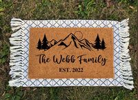 Personalized Housewarming Gift | Housewarming Gift | Wedding Gift | Mountain Decor | Mountain Doormat |Outdoor Door Mat|Personalized Doormat