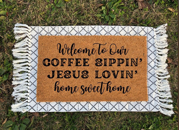 Farmhouse Doormat | Farmhouse Decor | Welcome Mat | Housewarming Gift | Door Mat | Wedding Gift | Closing Gift | Outdoor Doormat | Home Gift