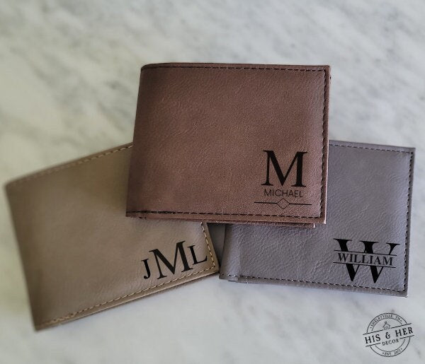 Personalized Engraved Men's Wallet | Gift for Him | Leather Wallet | Personalized Gifts | Boyfriend Birthday Gift | Anniversary Gift for Him