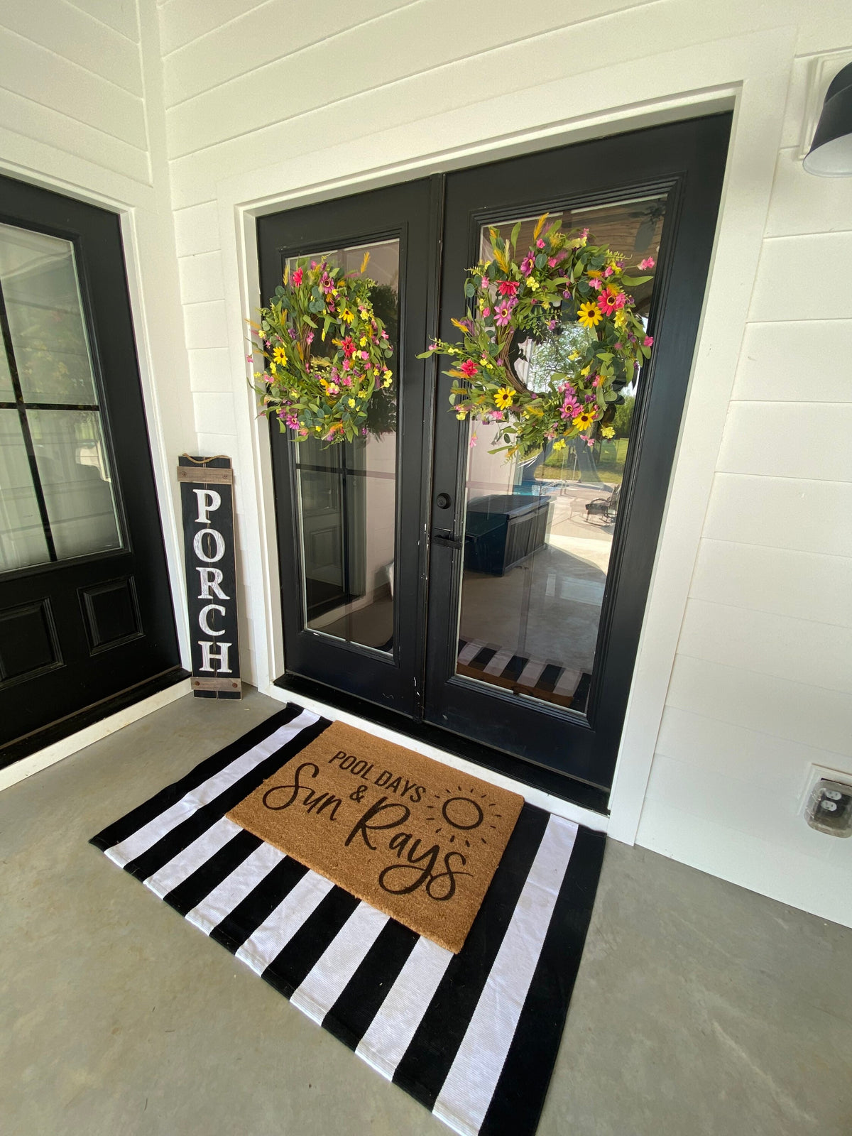 Pool Days And Sun Rays | Outdoor Summer Gift | Pool Decor | Swimming Pool Sign | Housewarming Gift | Custom Door Mat | Pool Gift | Door Mat