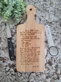 Handwritten Recipe Cutting Board | Cutting Board Recipe | Personalized Gifts | Grandmas Recipe | Engraved Cutting Board | Family Recipe Gift