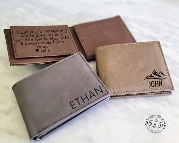 Personalized Engraved Men's Wallet | Gift for Him | Leather Wallet | Personalized Gifts | Boyfriend Birthday Gift | Anniversary Gift for Him