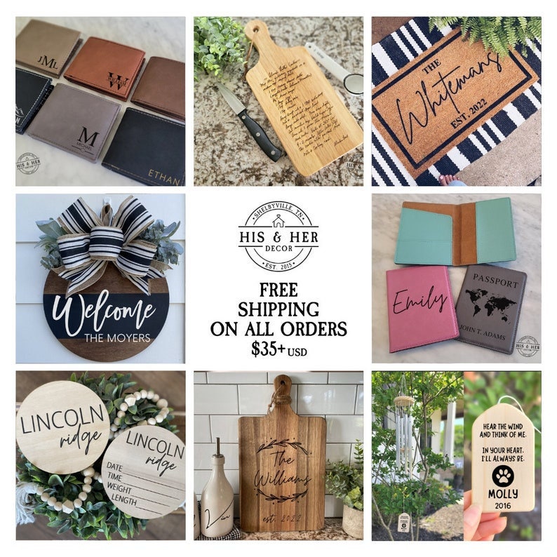 Set of 6 Leather Engraved Coasters | Coasters Personalized | Coaster Set | Leather Coasters | Monogram Initial Coaster Gift | Drink Coasters