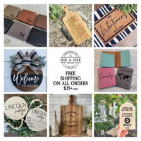 Set of 6 Leather Engraved Coasters | Coasters Personalized | Coaster Set | Leather Coasters | Monogram Initial Coaster Gift | Drink Coasters