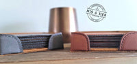 Set of 6 Leather Engraved Coasters | Coasters Personalized | Coaster Set | Leather Coasters | Monogram Initial Coaster Gift | Drink Coasters