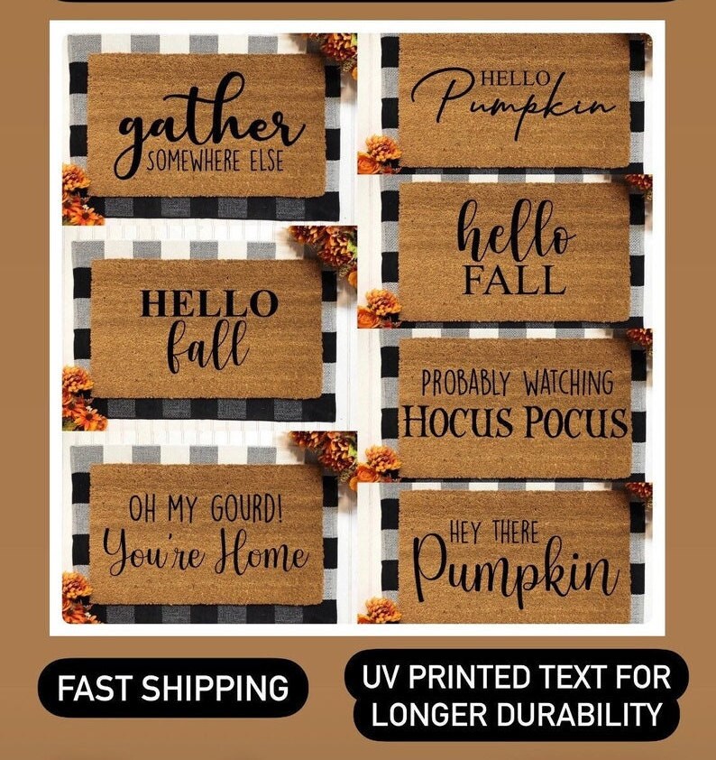 Welcome To Our Home Doormat, Welcome Fall Doormat, Fall Door Mat, Pumpkin Doormat, Pumpkins, Welcome Mat, Doormat, Fall Decor, Home Doormat