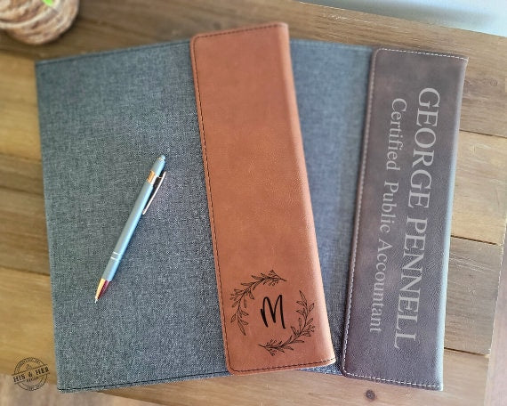 Custom Christmas Gift | Christmas Gifts | Personalized Gifts | Leather Notebook | Canvas Legal Pad | Gift for Coworker | Office Supplies
