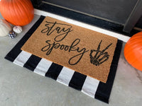 Doormat Layering Rug, Decorative Rug, Rug Under Doormat, Black and White Rug, Stripe Rug, Layering Rug, Farmhouse Decor, Plaid Door Mat