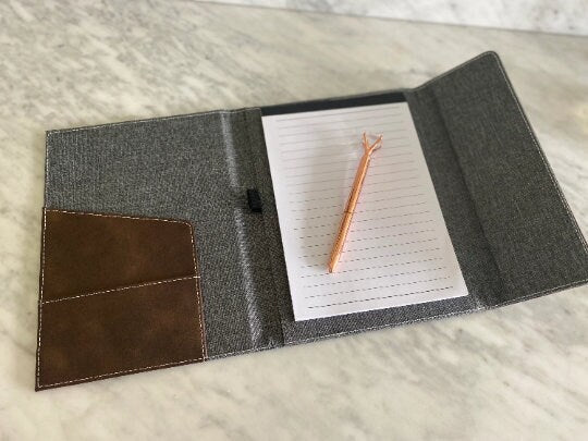 Custom Christmas Gift | Christmas Gifts | Personalized Gifts | Leather Notebook | Canvas Legal Pad | Gift for Coworker | Office Supplies