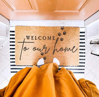 Dog Paws | Dog Paws Doormat | Welcome To Our Home | Dog Gifts | Pet Gifts | Pet Lover Gift | Funny Welcome Mat | Housewarming Gift | Doormat