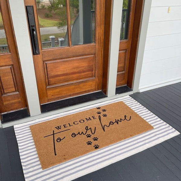 Dog Paws | Dog Paws Doormat | Welcome To Our Home | Dog Gifts | Pet Gifts | Pet Lover Gift | Funny Welcome Mat | Housewarming Gift | Doormat