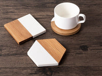 Set of 4 Custom Marble Wood Coasters | Personalized Gifts | New Home Housewarming Gifts | Wedding and Bridal Gifts | Engraved Coasters