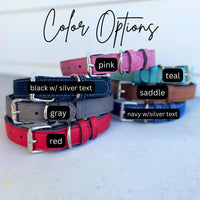 Custom Leather Dog Collar | Personalized Dog Collar | Engraved Dog Collars | Girl Boy Collars | Dog Lover Gift | Pink Dog Collar | Dog Gift