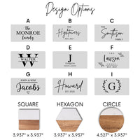 Set of 4 Custom Marble Wood Coasters | Personalized Gifts | New Home Housewarming Gifts | Wedding and Bridal Gifts | Engraved Coasters