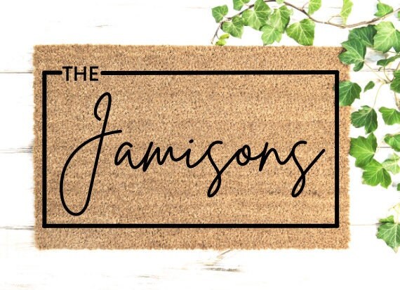 Outdoor Custom Doormat | Doormat With Last Name | Housewarming Gift | Front Door Decor | Welcome Mat | Closing Gift | Personalized Door Mat