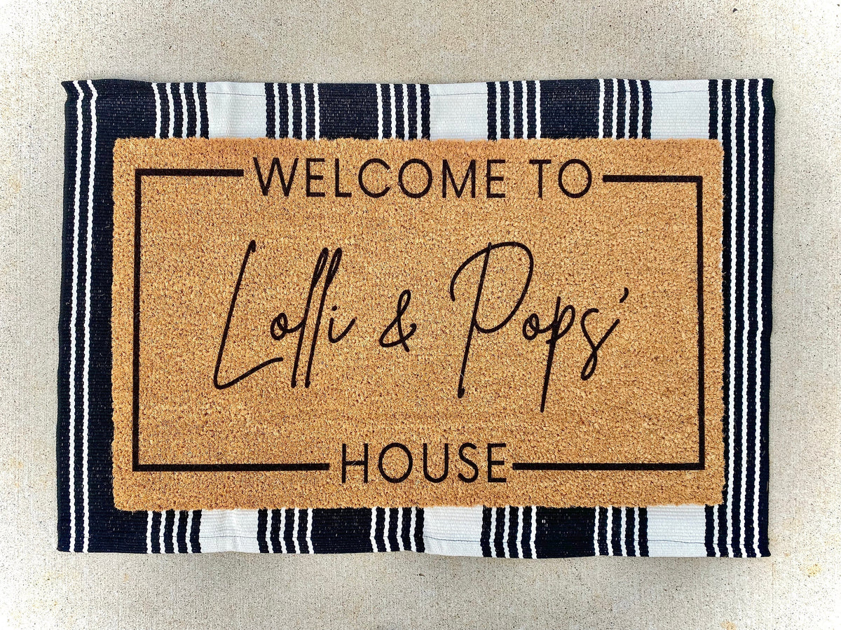 Grandparent Doormat | Christmas Gifts | Personalized Gift for Grandparents | Gift for Mom | Gift for Grandma | Custom Door Mat |Welcome Mat