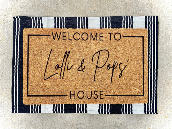 Grandparent Doormat | Christmas Gifts | Personalized Gift for Grandparents | Gift for Mom | Gift for Grandma | Custom Door Mat |Welcome Mat