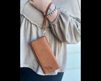 Personalized Leather Floral Engraved Leatherette Wristlet | Personalized Gifts | Monogram Wristlet | Monogram Wallet | Floral | Boho |